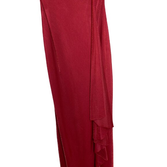 De Laru Collection Red Shimmer Sparkle Ruffle Gown - Picture 2 of 7